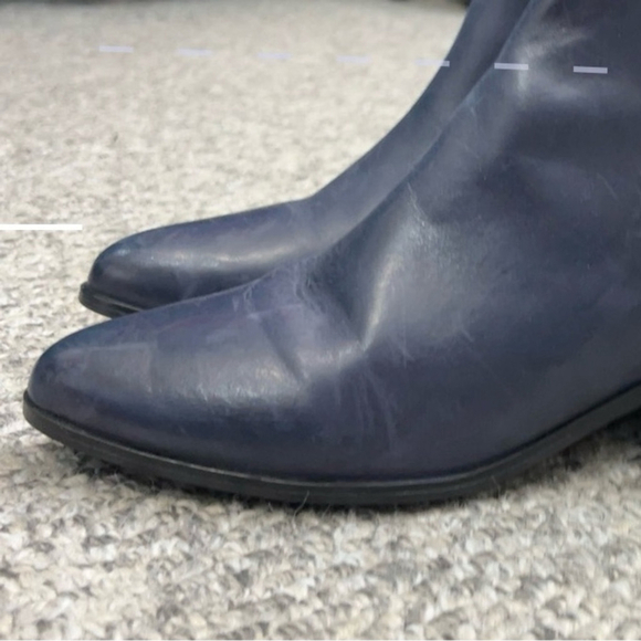 SOLD ALDO blue leather western boho buckle ankle boots 8.5 - Picture 6 of 15